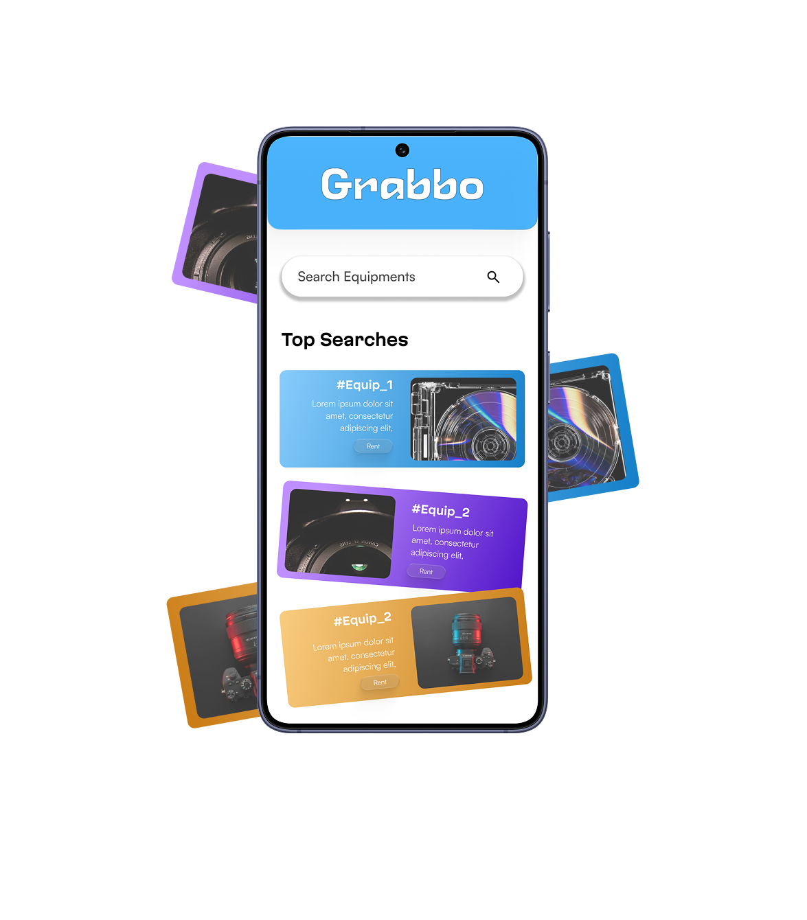 GRABBO app phone mockup